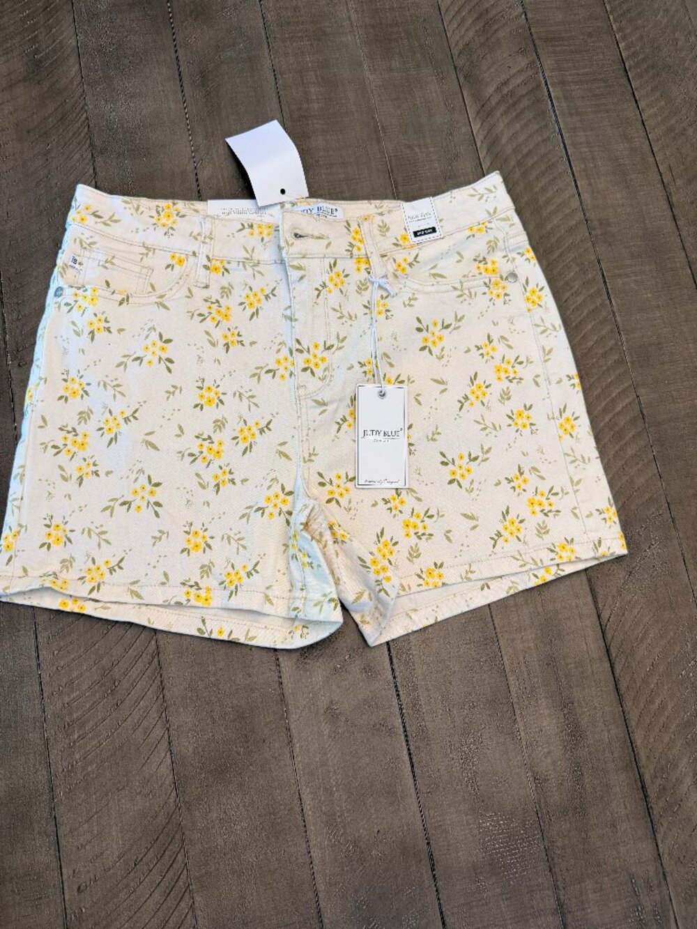 Judy Blue Yellow Floral Shorts